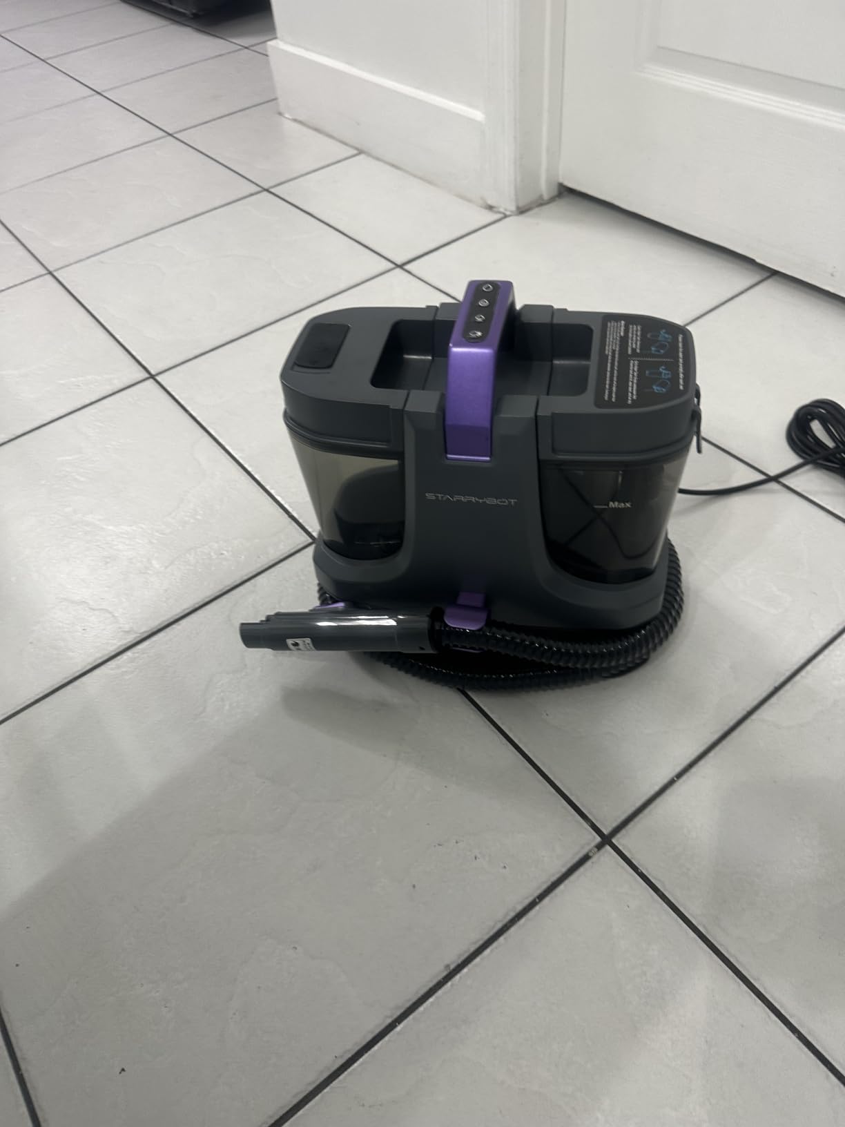 Starrybot Portable Carpet Cleaner Machine with Steam and Heating Techology, 18Kpa Powerful Suction with Versatile Tools for Pets, Couch, Spot Cleaner for Stairs/Furniture/Rug(Gray)(AC0201) customer photo 1