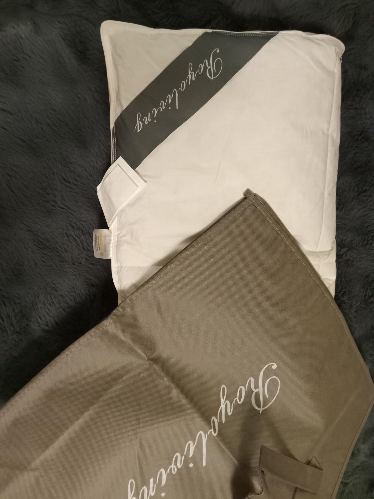 Royoliving Premium Feathers Down Duvet Insert Comforter King Size All Season Medium Warmth White 100% Cotton Cover with Corner Tabs (106x90, 60 oz) customer photo 2