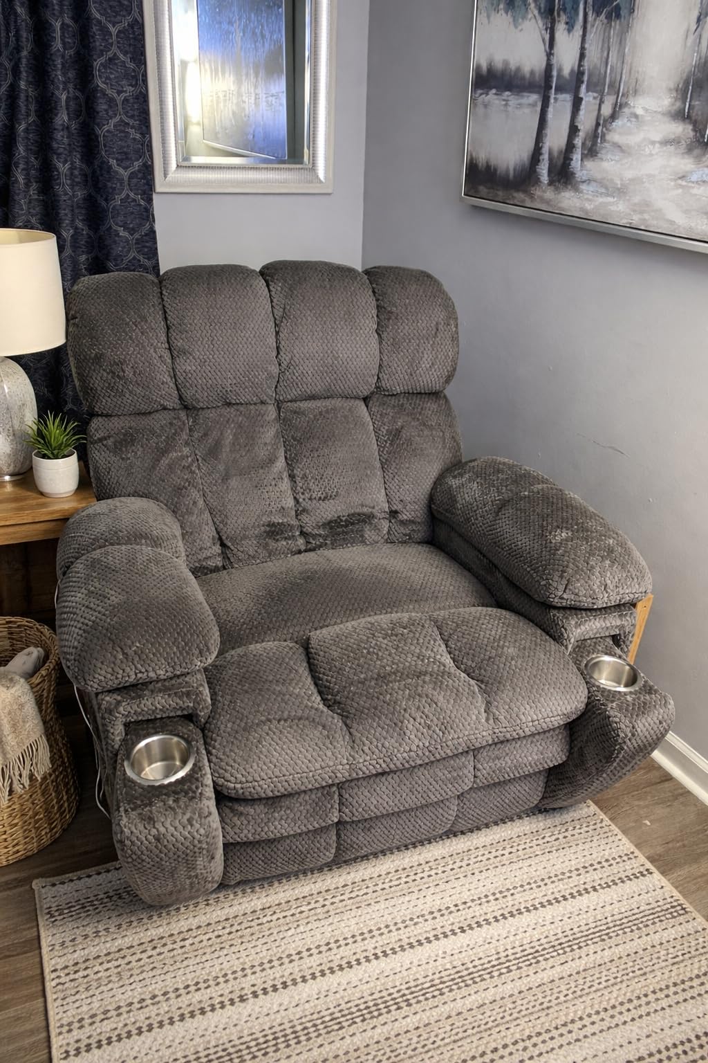 Dual Motor Power Lift Recliner Chair with Adjustable Headrest, Oversized Recliner with Arm Storage, Extra Wide, Heat and Massage, Lay Flat Recliner with Cupholders, USB Port, Type C, Zero Gravity customer photo 2