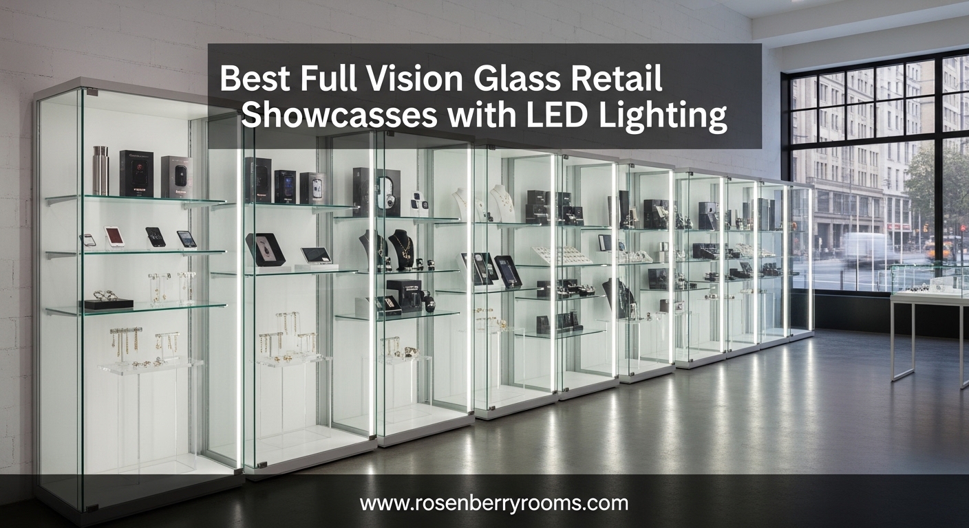 Best Full Vision Glass Retail Showcases with LED Lighting
