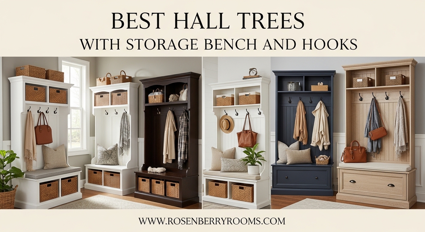Best Hall Trees with Storage Bench and Hooks