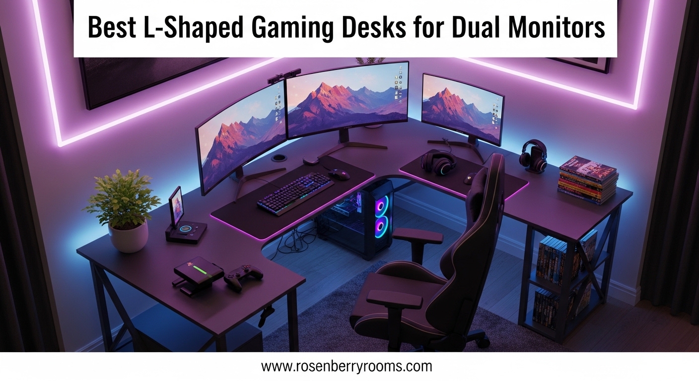 Best L-Shaped Gaming Desks for Dual Monitors