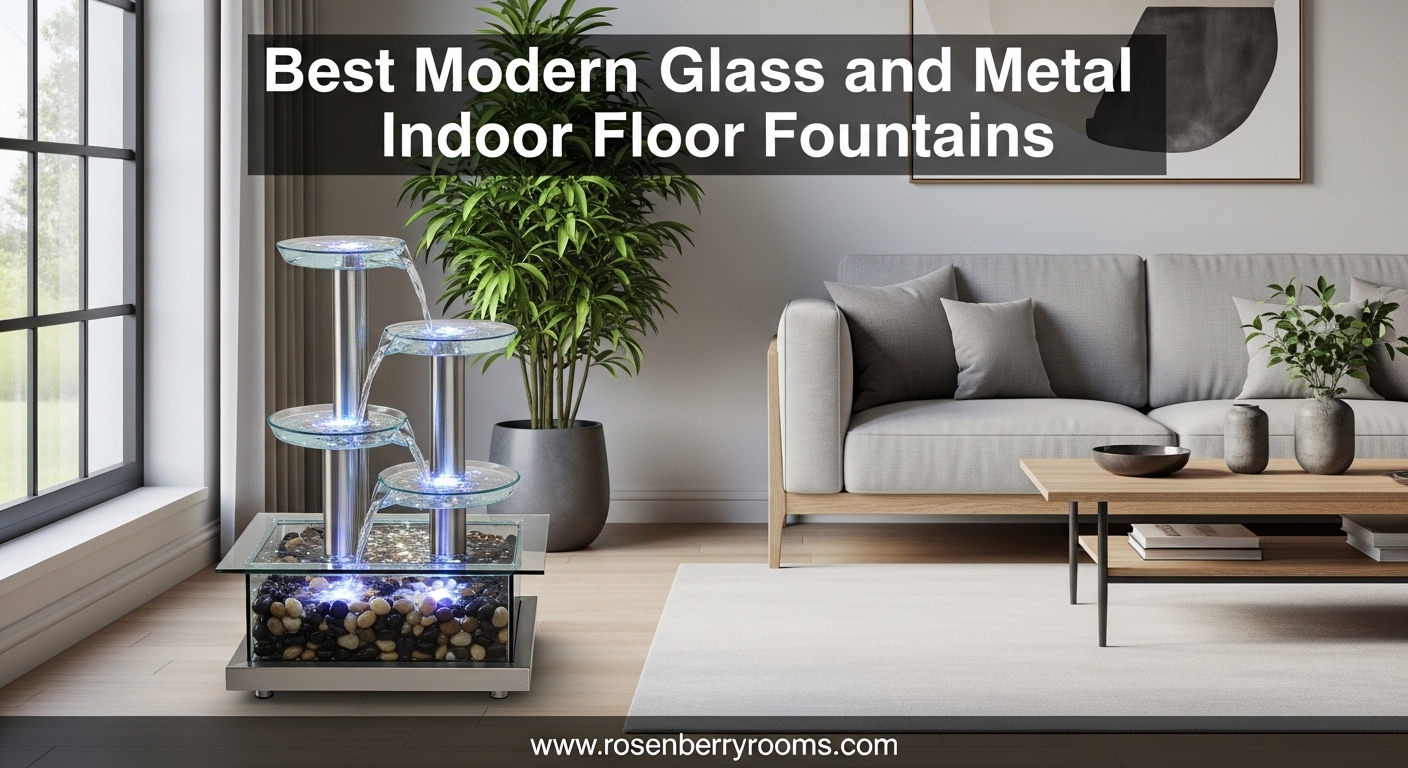 Best Modern Glass and Metal Indoor Floor Fountains