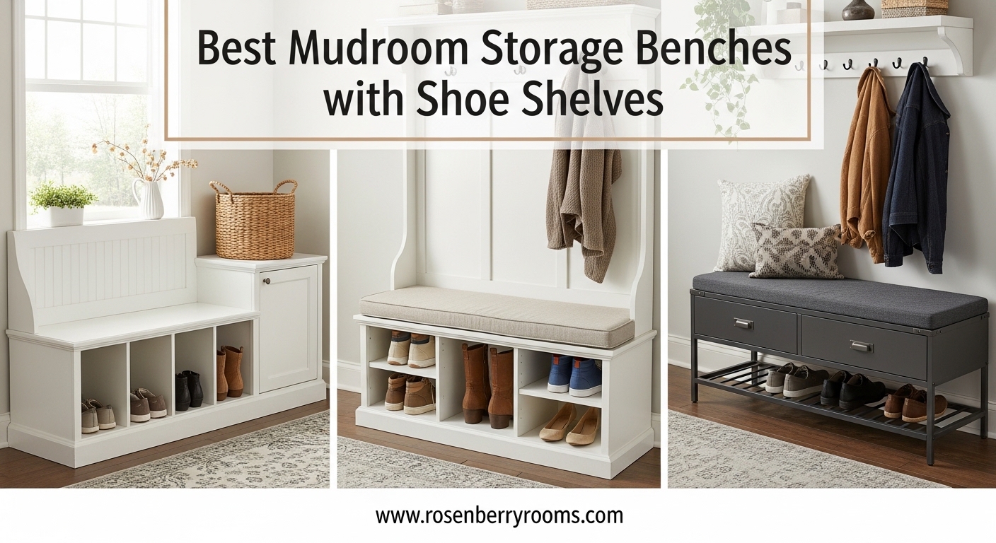 Best Mudroom Storage Benches with Shoe Shelves