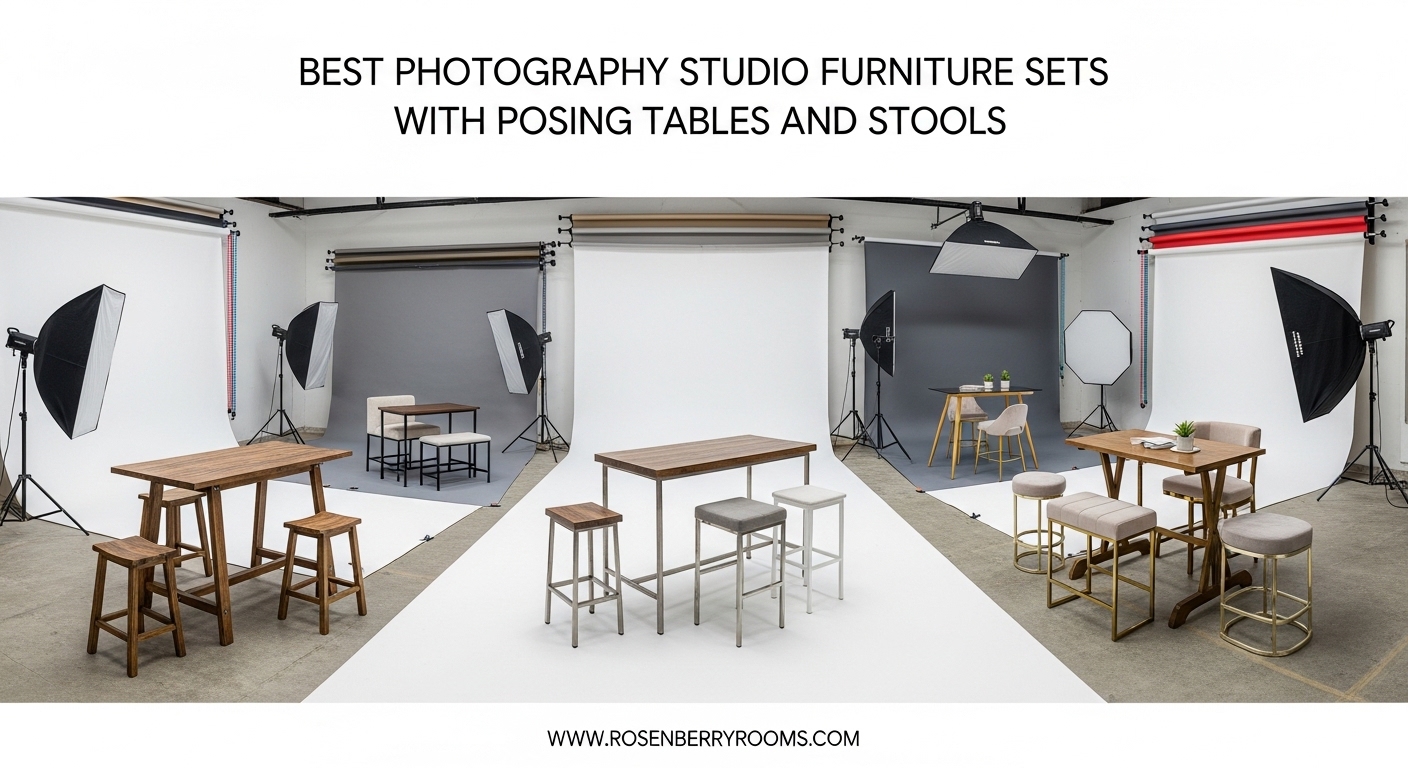 Best Photography Studio Furniture Sets with Posing Tables and Stools