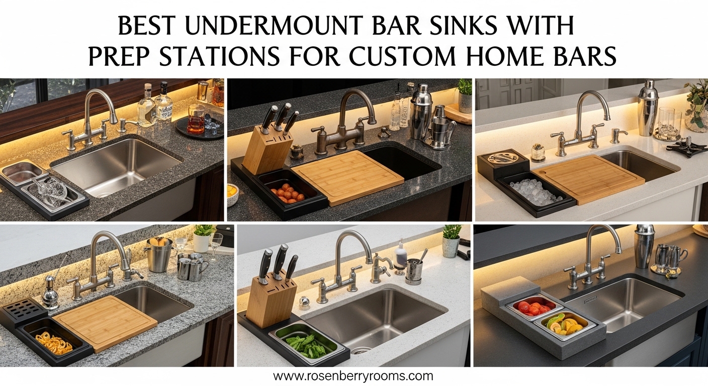 Best Undermount Bar Sinks with Prep Stations for Custom Home Bars
