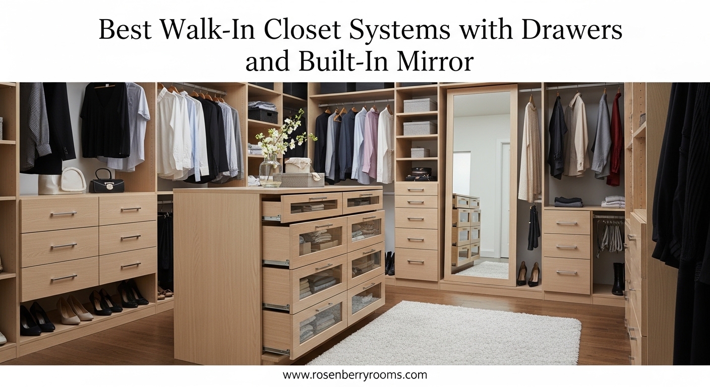 Best Walk-In Closet Systems with Drawers and Built-In Mirror