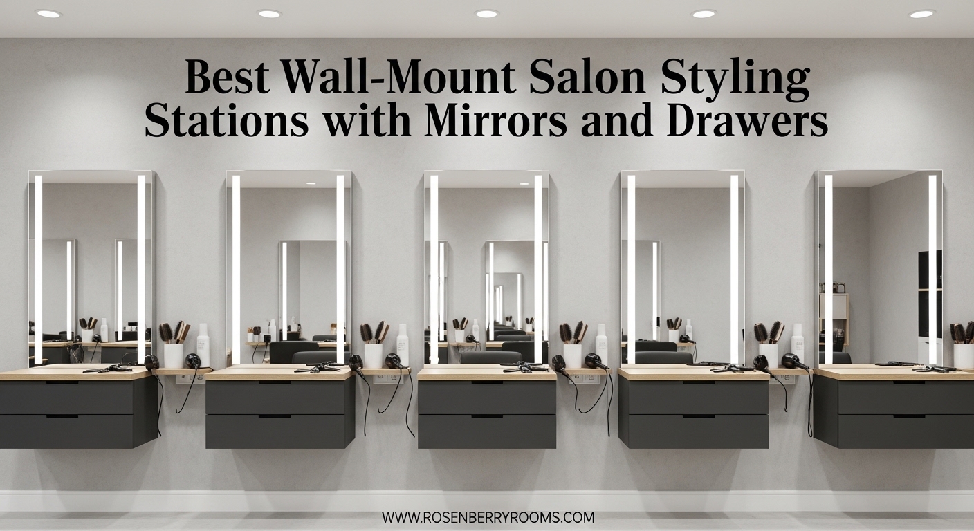 Best Wall-Mount Salon Styling Stations with Mirrors and Drawers