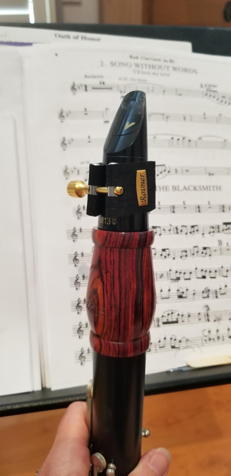 Rovner Ligature & Plastic Cap for Bb Clarinet - Dark Ligature for Hard Rubber Mouthpiece (1R) customer photo 1