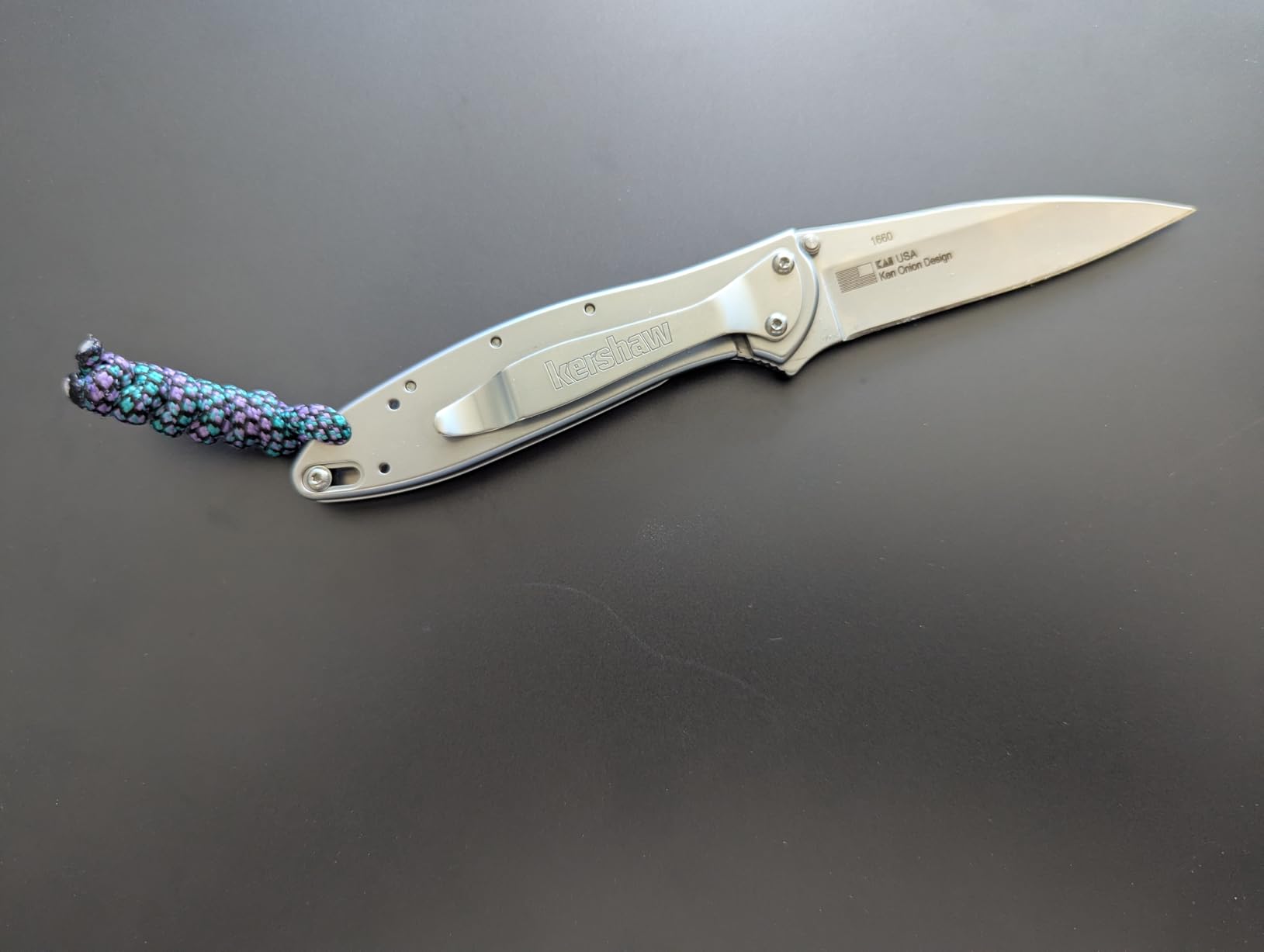 Kershaw Leek Pocket Knife (1660BLKW); Sandvik 14C28N Steel Blade, 410 Stainless Steel Handle, SpeedSafe Assisted Open, Frame and Tip Locks, Reversible Pocketclip; Made in USA customer photo 2