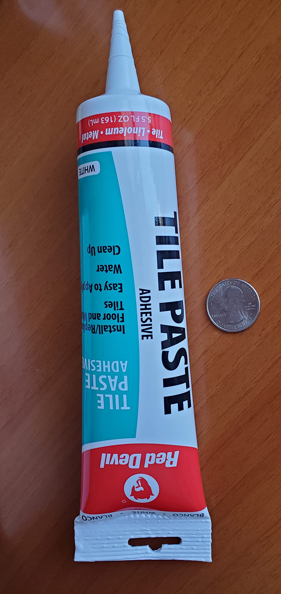 Red Devil 0497 Tile Paste Adhesive - Easy to Use, Permanent Bond for Mosaic, Plastic & Ceramic Tiles - 5.5 Fl. Oz., Tile Glue, White, Made in USA customer photo 1