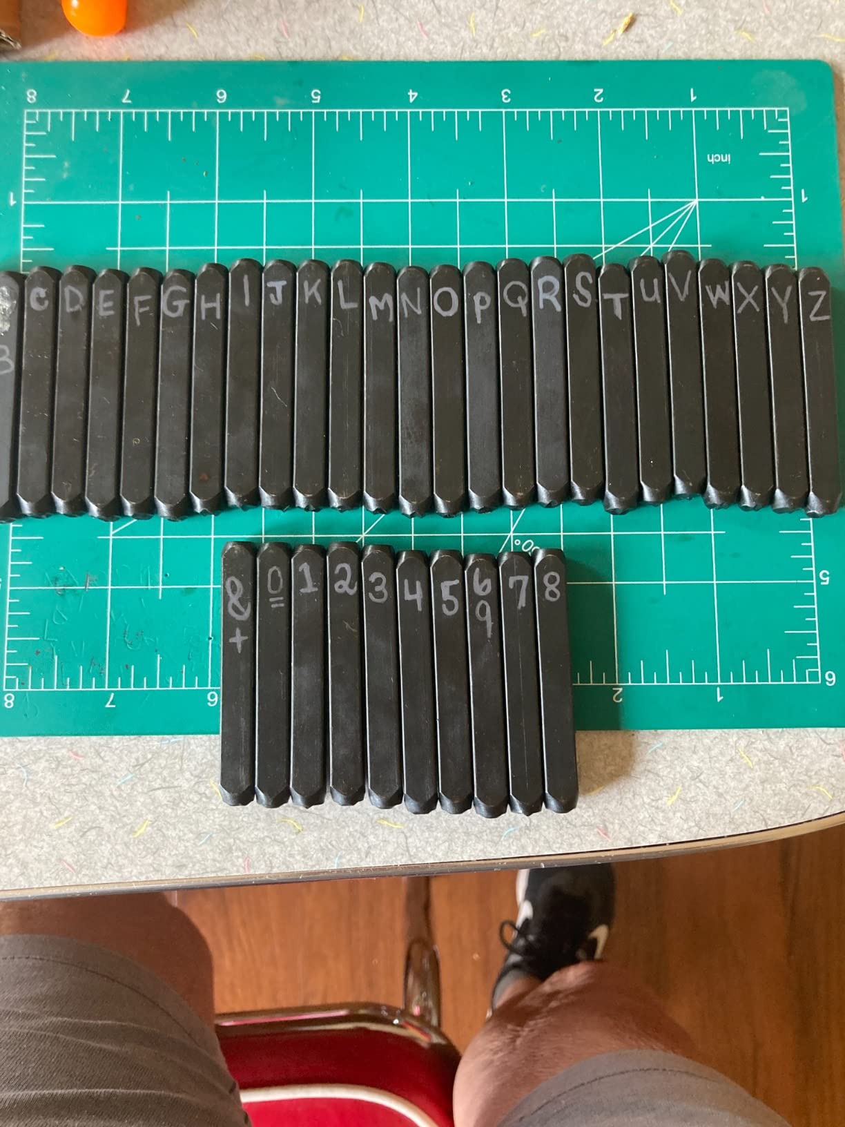 NEIKO 02624 Number and Letter Punch Set with Heat-Treated Steel Punches for Imprinting and Arts and Crafts, 1/4-Inch Shaft, 36-Piece Stamp Set customer photo 1