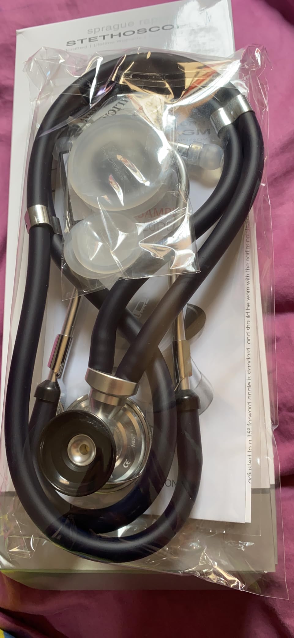 MDF Instruments, Sprague Rappaport Dual Head Stethoscope with Adult, Pediatric, Infant Convertible chestpiece - All Black (MDF767-BO) customer photo 1