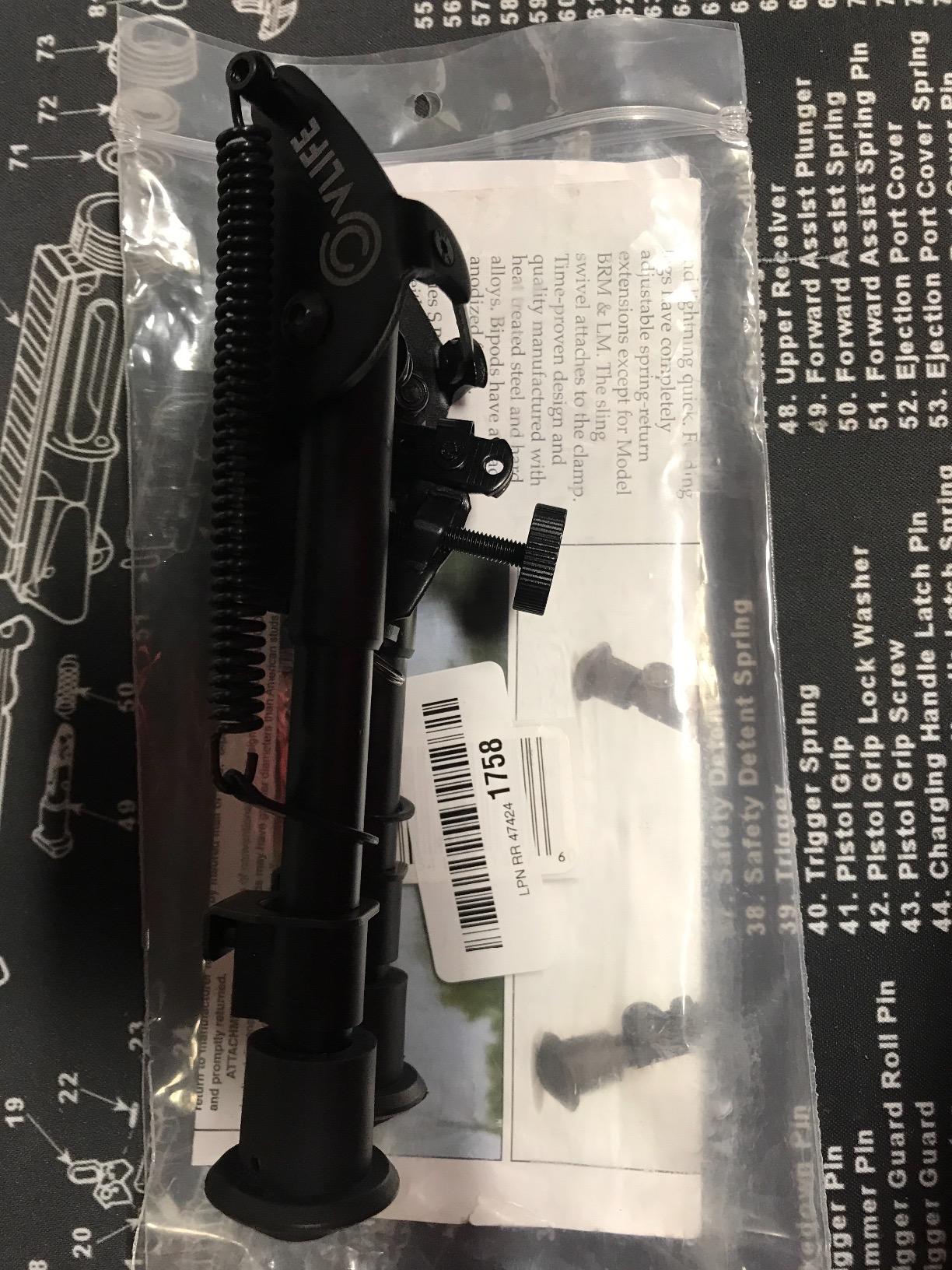 BR Hinged Base 6-9-Inch BiPod, Black customer photo 1