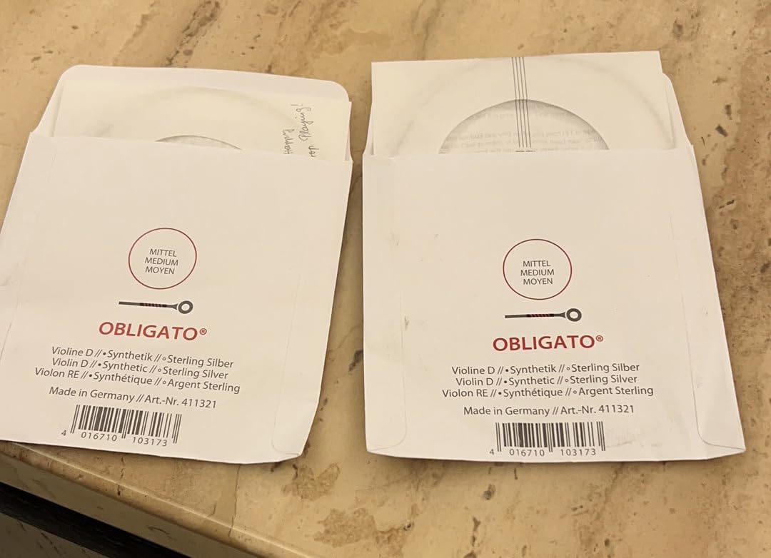 Pirastro Obligato 4/4 Violin String Set - Medium Gauge - with Gold Ball-end E & Silver D customer photo 2