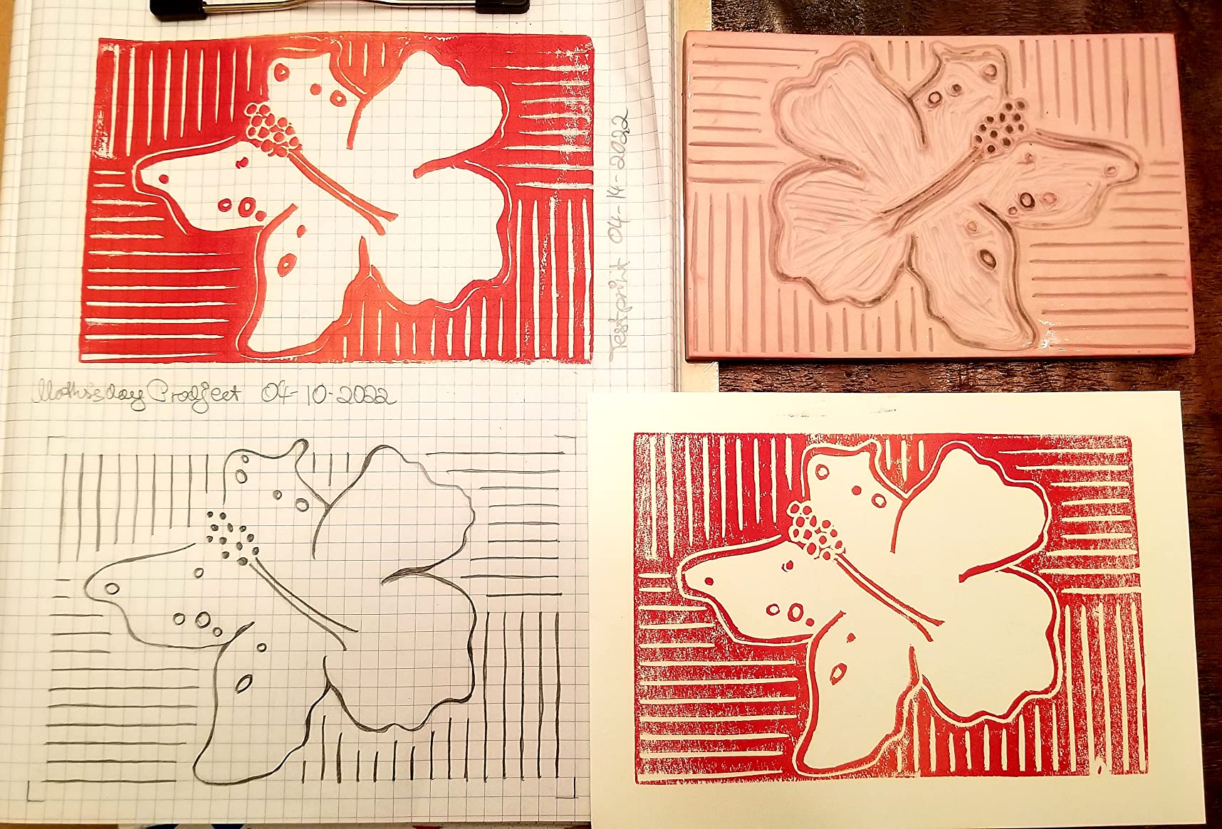 Speedball Deluxe Block Printing Kit - Includes Inks, Brayer, Bench Hook, Lino Handle and Cutters, Speedy-Carve Block, Mounted Linoleum Block customer photo 2