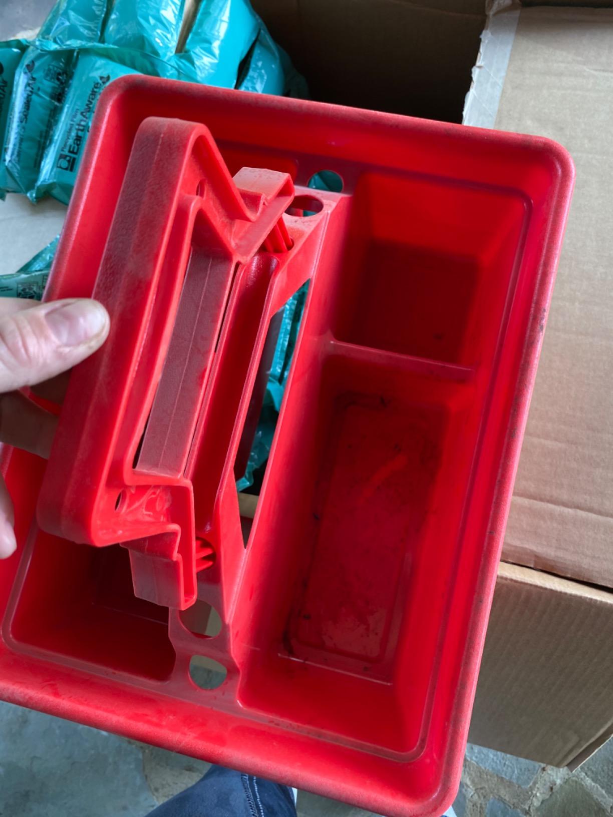 Little Giant Stable Storage Box and Stool DuraTote Stool and Tote Box with Carrying Handle (Red) customer photo 2