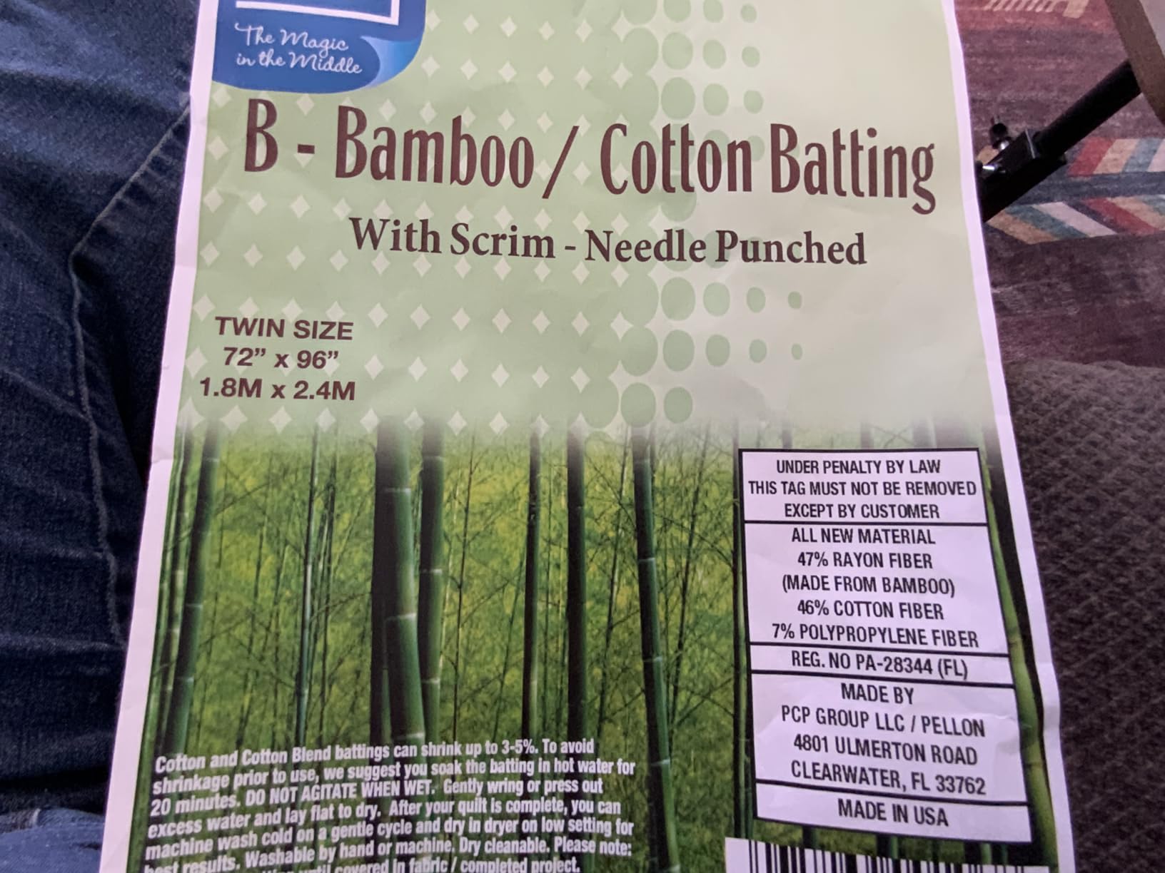 Pellon Bamboo Batting - Twin 72x96 customer photo 2