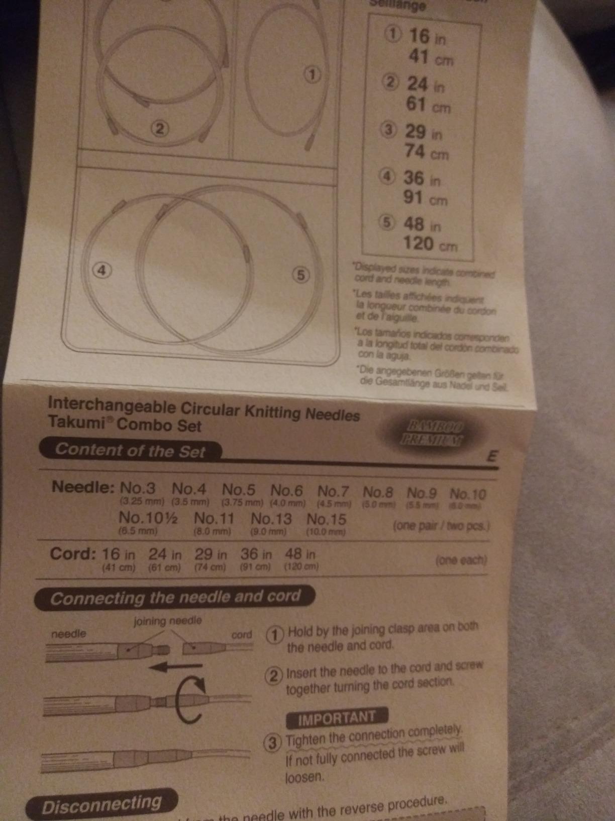 Clover Takumi Combo Interchangeable Circular Knitting Needles customer photo 2