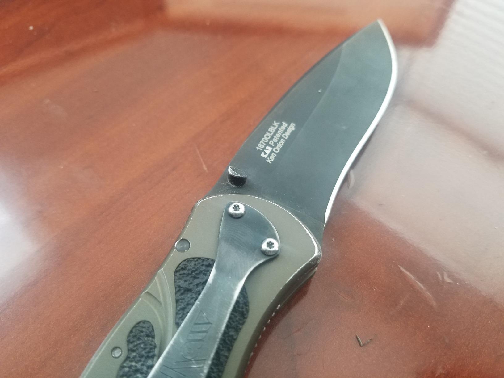Kershaw Blur Olive and Black Pocket Knife, 3.4