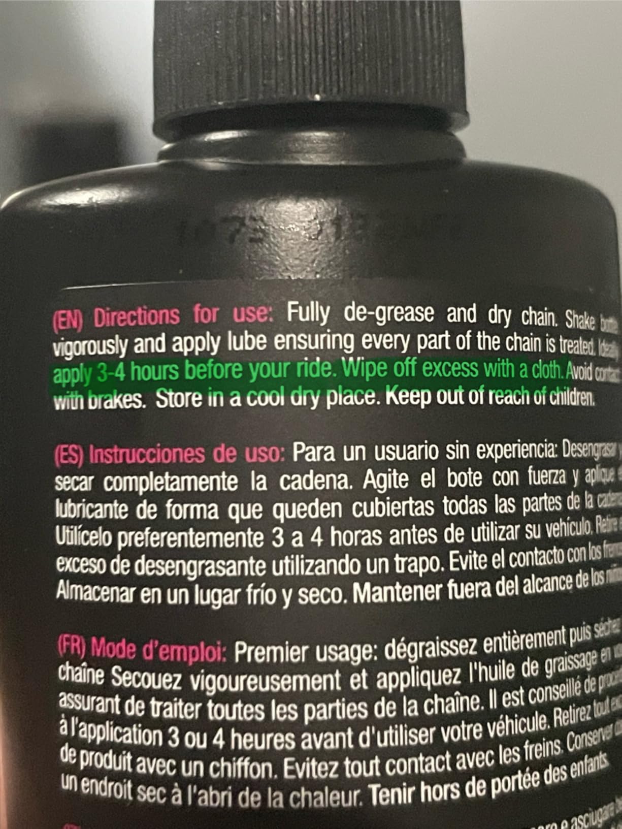 Muc-Off C3 Ceramic Dry Chain Lube, 120 Milliliters - Premium Bike Chain Lubricant with UV Tracer Dye - Formulated for Dry and Dusty Weather Conditions customer photo 2