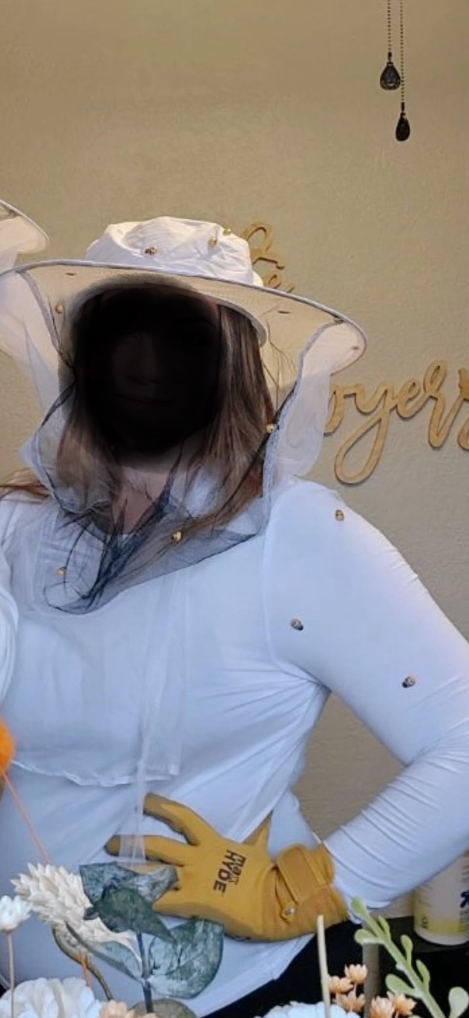 NAVADEAL White Beekeeper Beekeeping Hat with Veil Mosquito Fly Head Net Face Protection customer photo 1