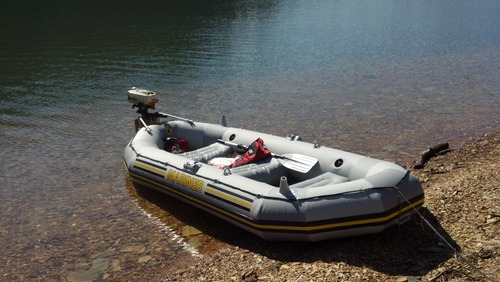 INTEX Mariner Inflatable Boat Series: Includes Deluxe Boat Oars and High-Output Pump - SuperTough PVC - Wear-Resistant Keel - Removable Fishing Rod Holders customer photo 1
