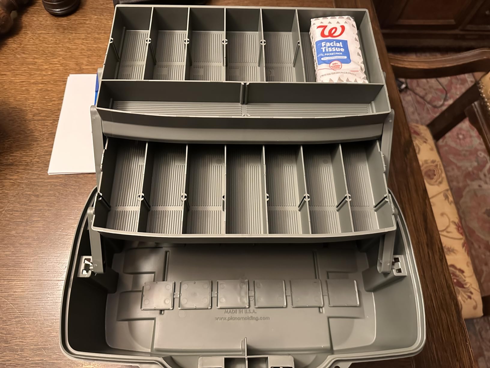 Plano 3-Tray Tackle Box with Dual Top Access, Dark Green Metallic/Off White, Premium Tackle Storage customer photo 2