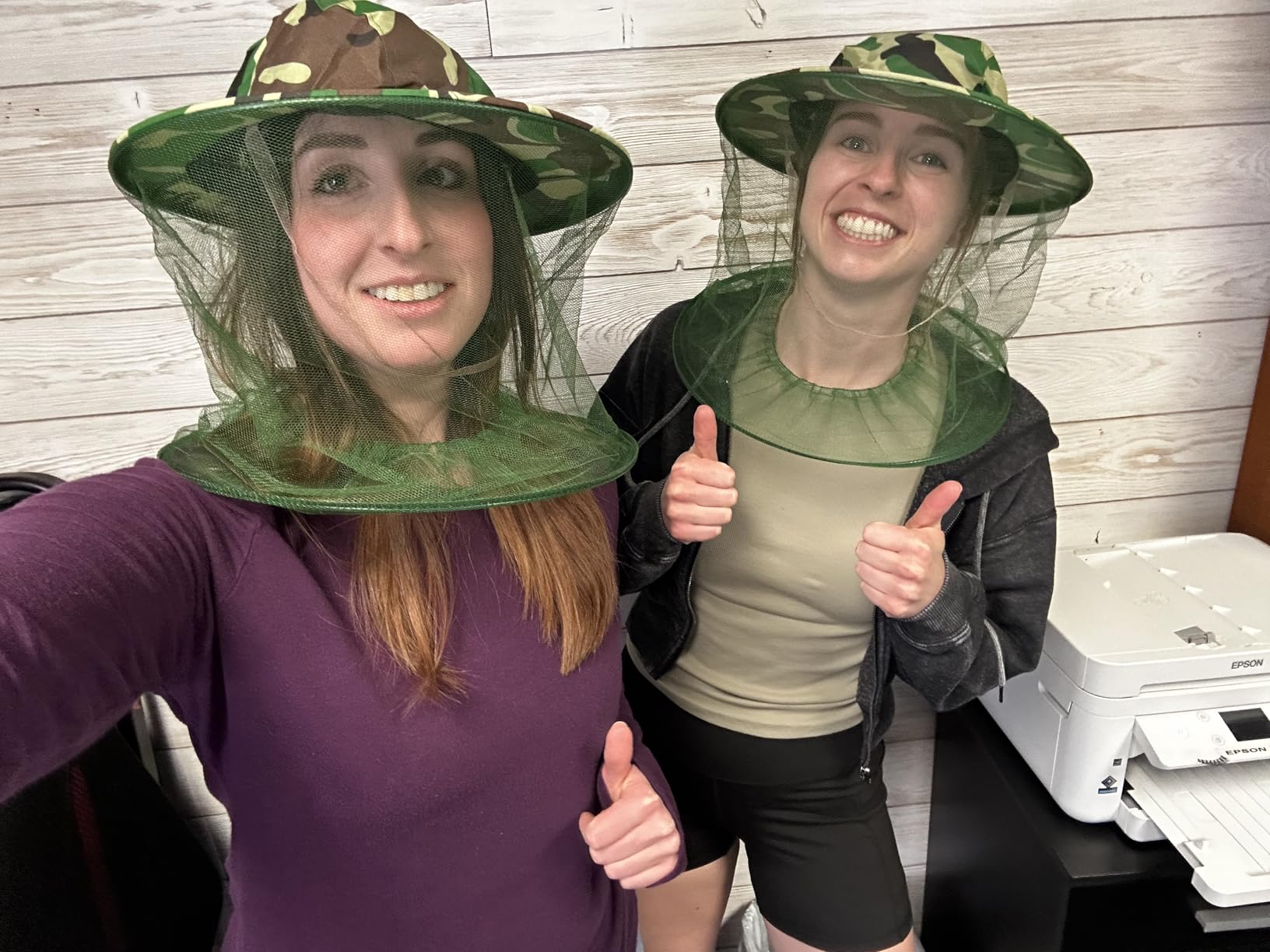 NYKKOLA 2Pack Camouflage Beekeeper Beekeeping Cap Hat with Head Net Mesh Face Protection Outdoor Fishing Equipment Beekeeping Supplies customer photo 1
