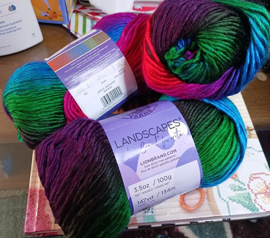 Lion Brand Yarn, Landscapes Multicolor Yarn for Knitting, Crochet, and Crafts, Boardwalk, 1 Pack, Acrylic Fiber for Variegated Blankets, Self-Striping Shawls, and Gradient Sweaters customer photo 1