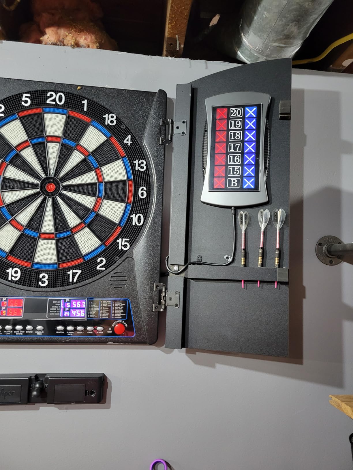 Fat Cat Mercury Electronic Soft Tip Dartboard with Cabinet, 13.5 in Target, 28 Games customer photo 2