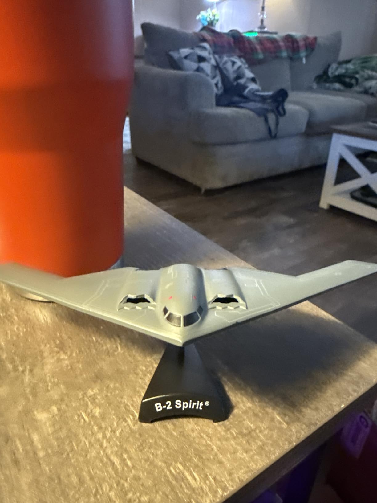 Postage Stamp USAF B-2 Spirit Stealth Bomber Die-Cast Model - 1:280 Scale Long-Range Strategic Aircraft Replica with Display Stand, Highly Detailed, 3