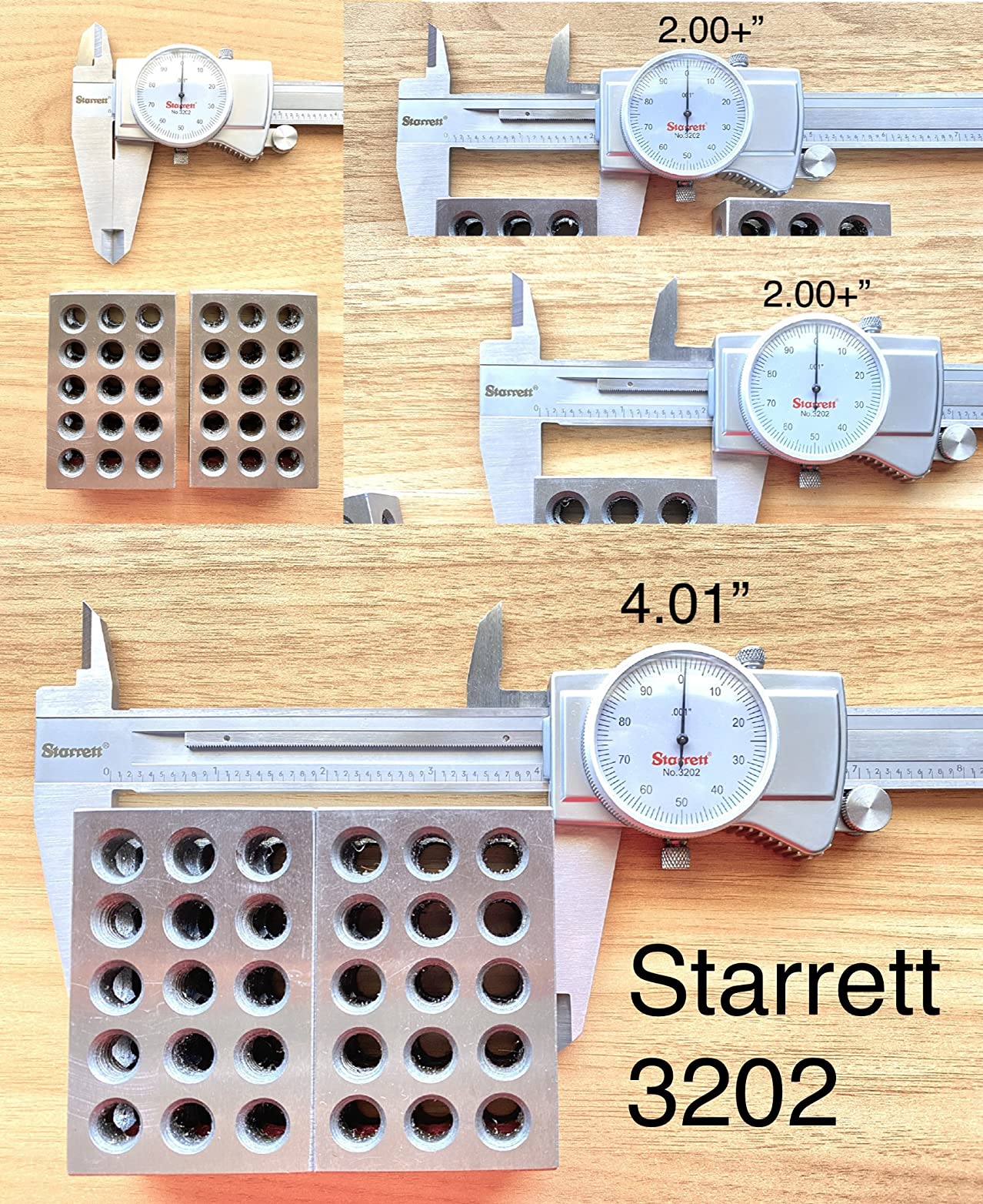 Starrett Dial Caliper 3202-6 with Adjustable Bezel and Fitted Case, White Face, 0-6