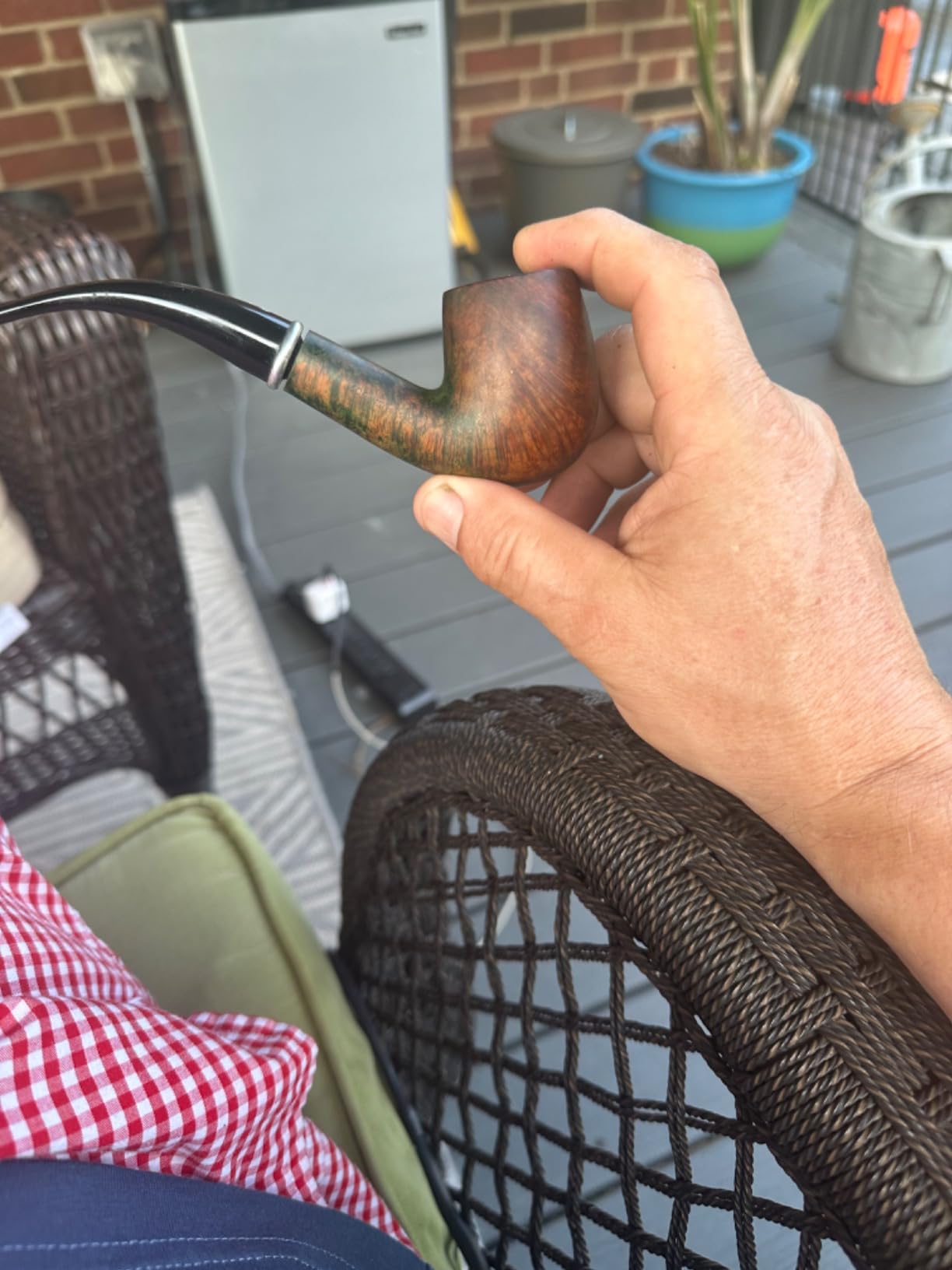 Savinelli Pipes Arcobaleno 606 KS Bent Billiard - Polished & Colorful Handmade Wood Briar Pipe From Italy, 6mm customer photo 1