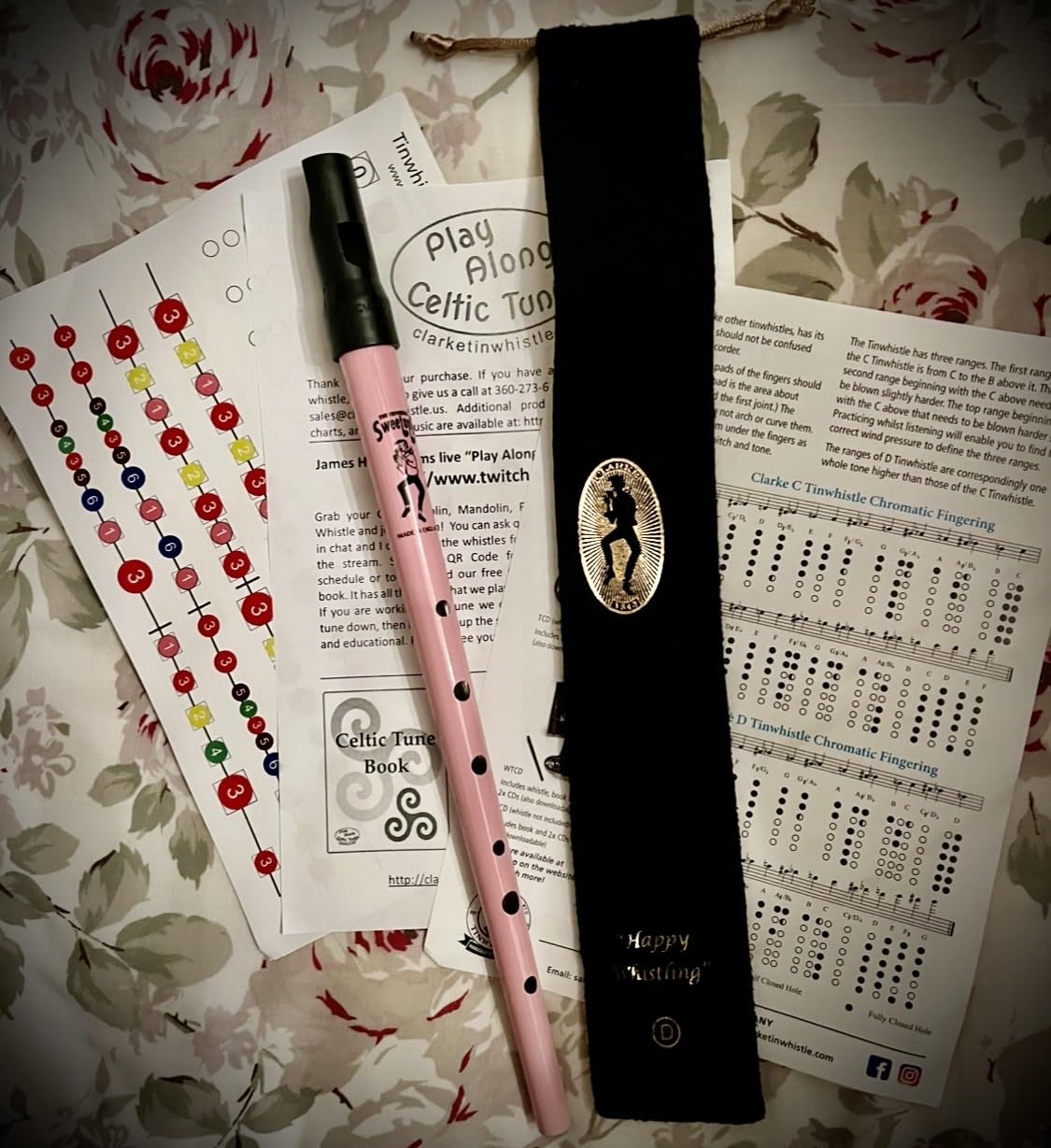 Clarke Sweetone Tinwhistle in D - BLACK with Soft Black Cloth Whistle Pouch customer photo 2