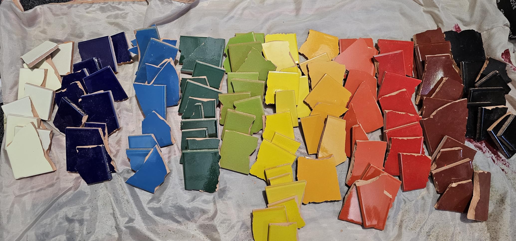 10 Pounds of Broken Talavera Mexican Ceramic Tile in Mixed Solid Colors customer photo 1