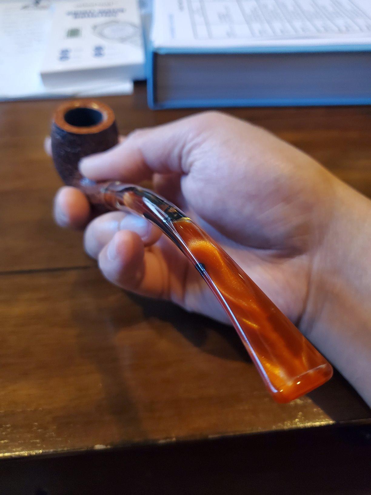 Clark's Collection - Semi-Churchwarden Long Wood Pipe, Bent Billiard Shaping, Collectible Briar Pipe, Made in Italy, 6mm customer photo 3