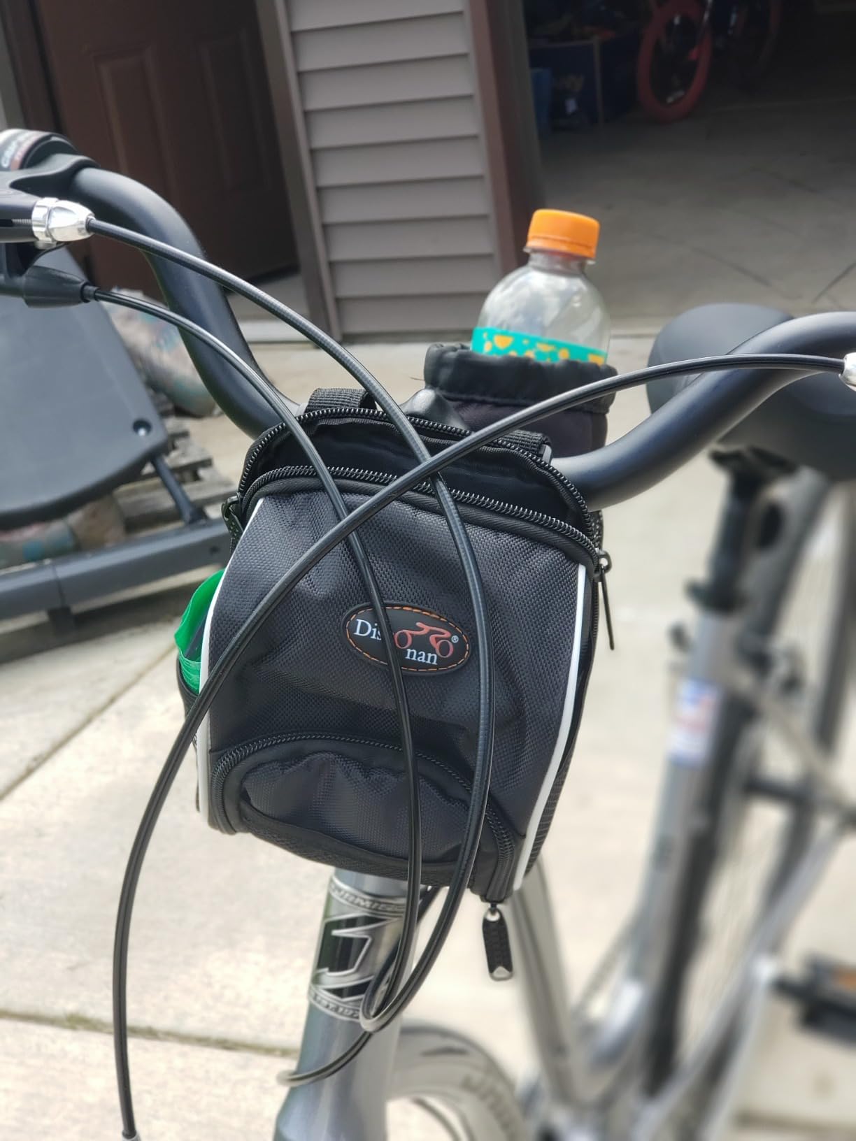 Disconano Cycling Bike Bicycle Handlebar Bags Front Baskets Black with Rain Cover customer photo 1