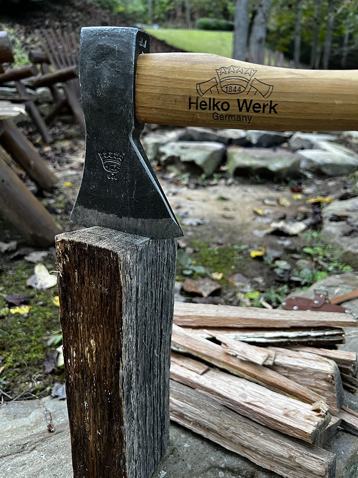 1844 Helko Werk Germany Traditional Rheinland Hatchet - Made in Germany Camping and Bushcraft Hatchets, Backpacking Handmade German Small Axe - Head 1.25 lbs, Handle 14 in. (Rheinland Hatchet) customer photo 1