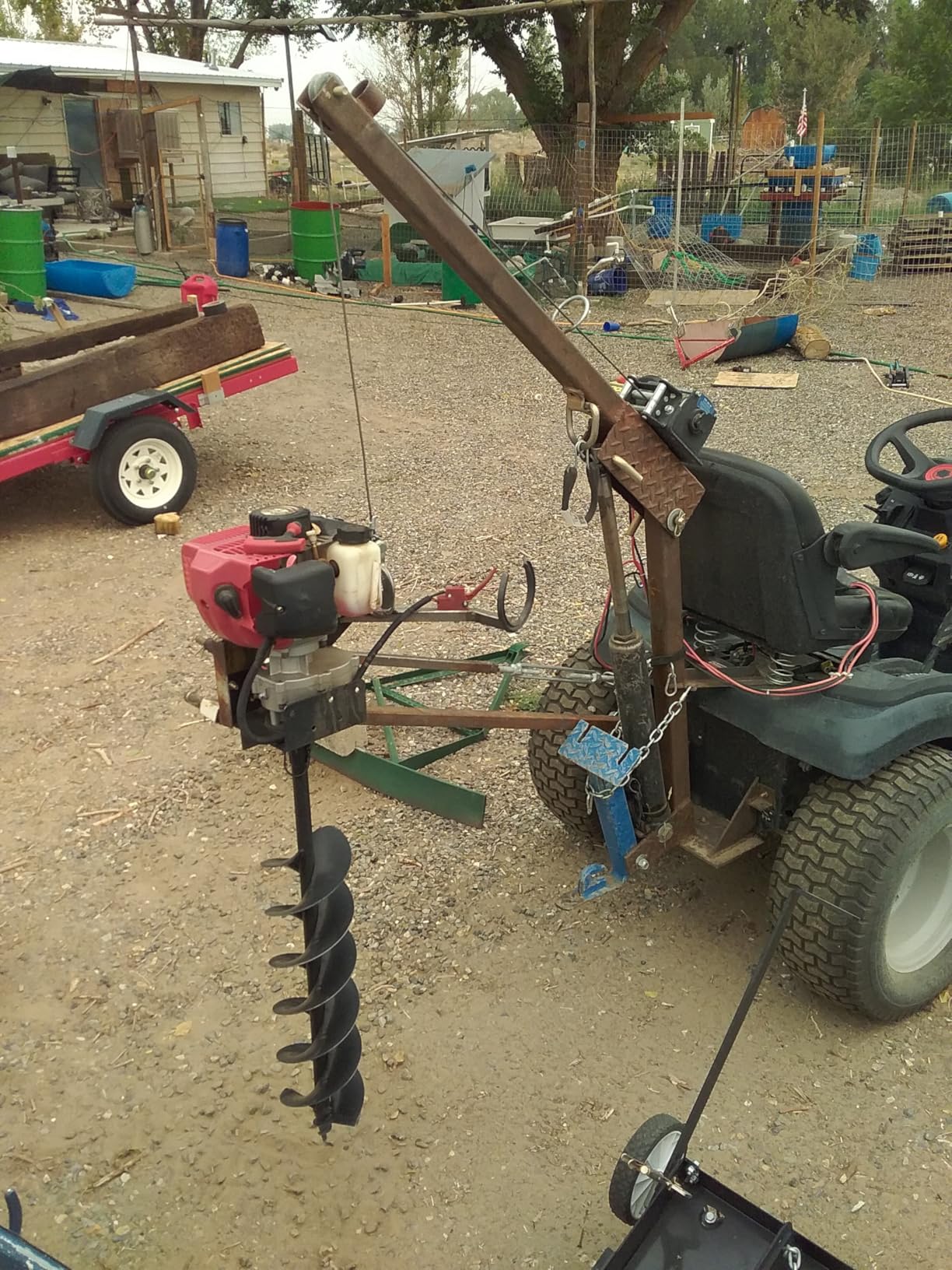 XtremepowerUS 2.3HP Post Hole Digger V-Type Gasoline 2-Stroke 55cc Auger Earth Fence Hole Digger Digging Drill for Fence, Farmland and Garden (Powerhead Only) customer photo 3