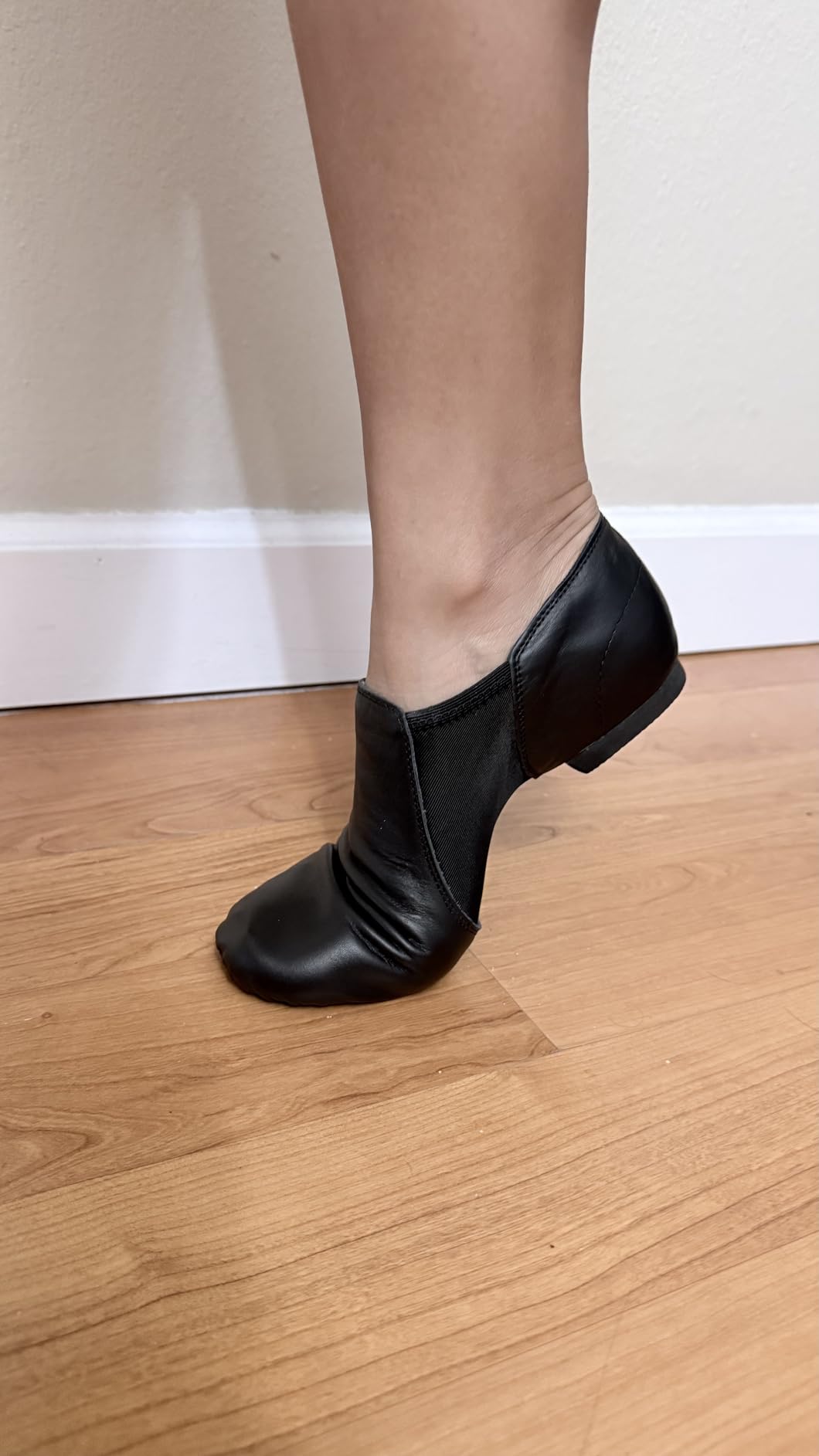 Unisex Leather Upper Jazz Shoe Slip-on for Women and Men's Dance Shoes customer photo 2