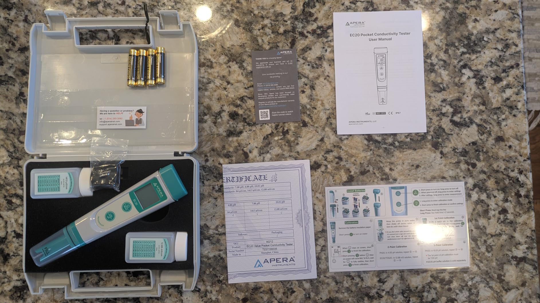 Apera Instruments Value Series EC20 Conductivity (EC) Pocket Tester Kit, +/-1% F.S Accuracy in 0 to 20 mS/cm, BPB Sensor customer photo 1