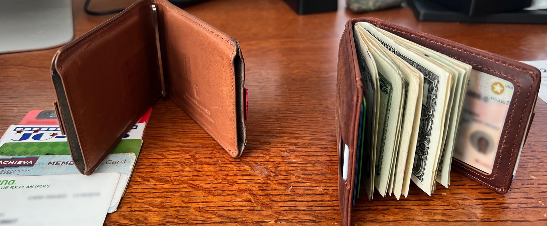 RFID Blocking Slim Bifold Genuine Leather Minimalist Front Pocket Wallets for Men with Money Clip Thin Mens customer photo 1