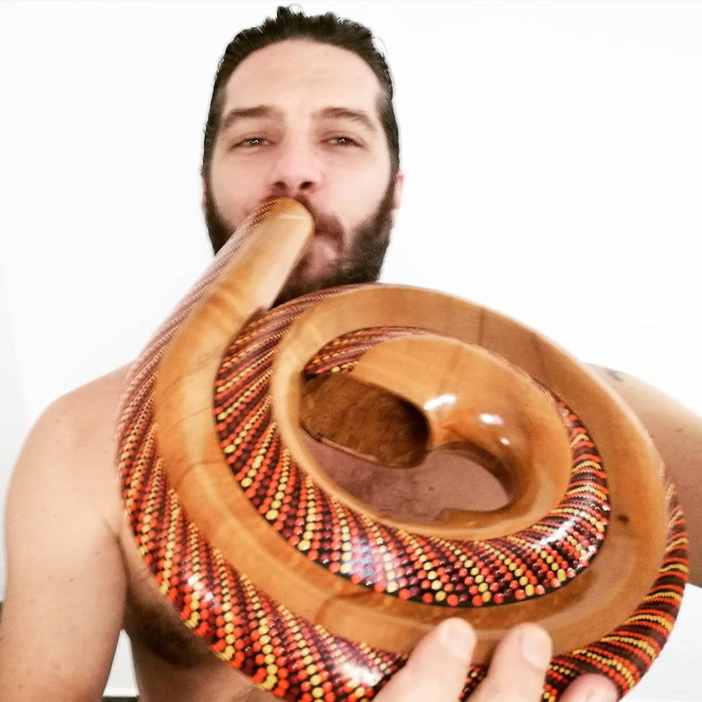 Didgeridoo, Didghorn Mahagoni Wood, Spiral 12