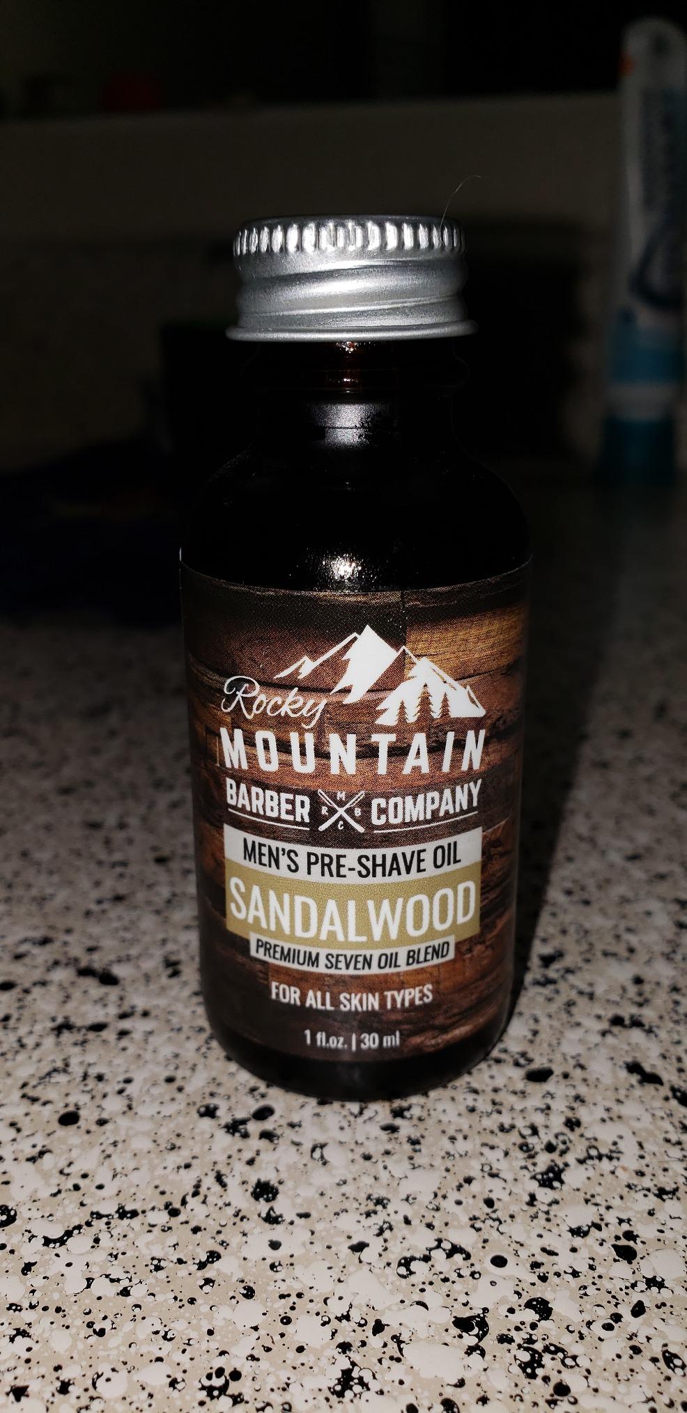 Pre-Shave Oil - with Sandalwood Essential Oil, Jojoba Oil and Argan Oil - Seven Oil Blend for a Smooth Shave by Rocky Mountain Barber Company - 1 floz customer photo 1