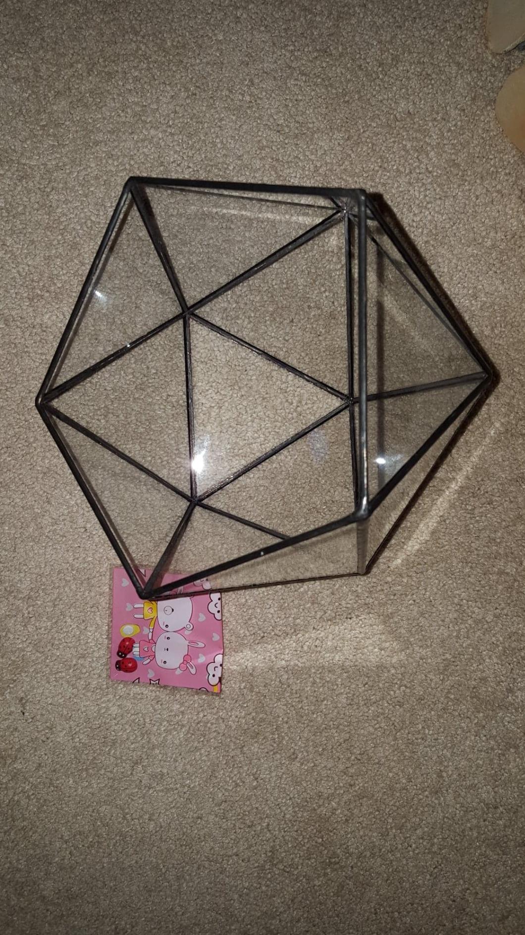 NCYP Opened Geometric Glass Terrarium, 6.69