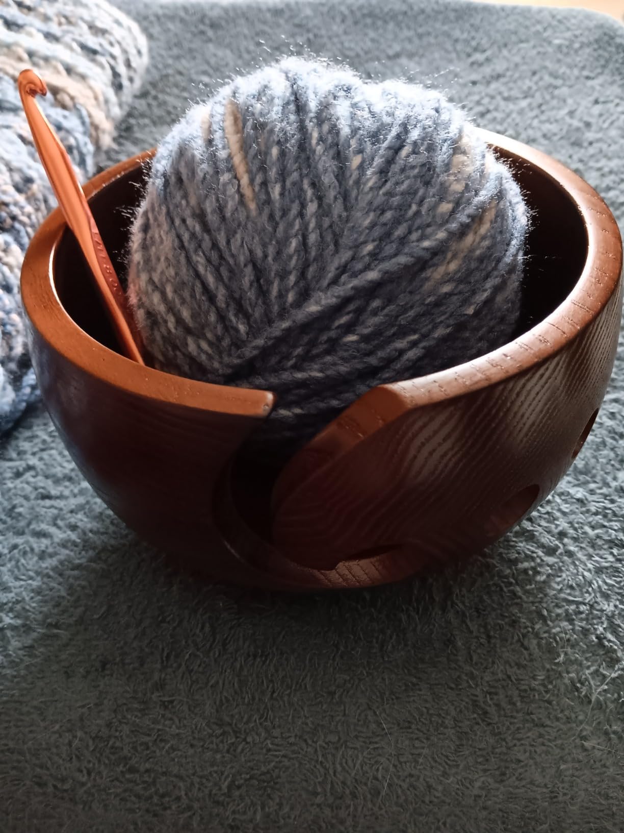 LABORWOOD Large Wooden Yarn Bowl 7