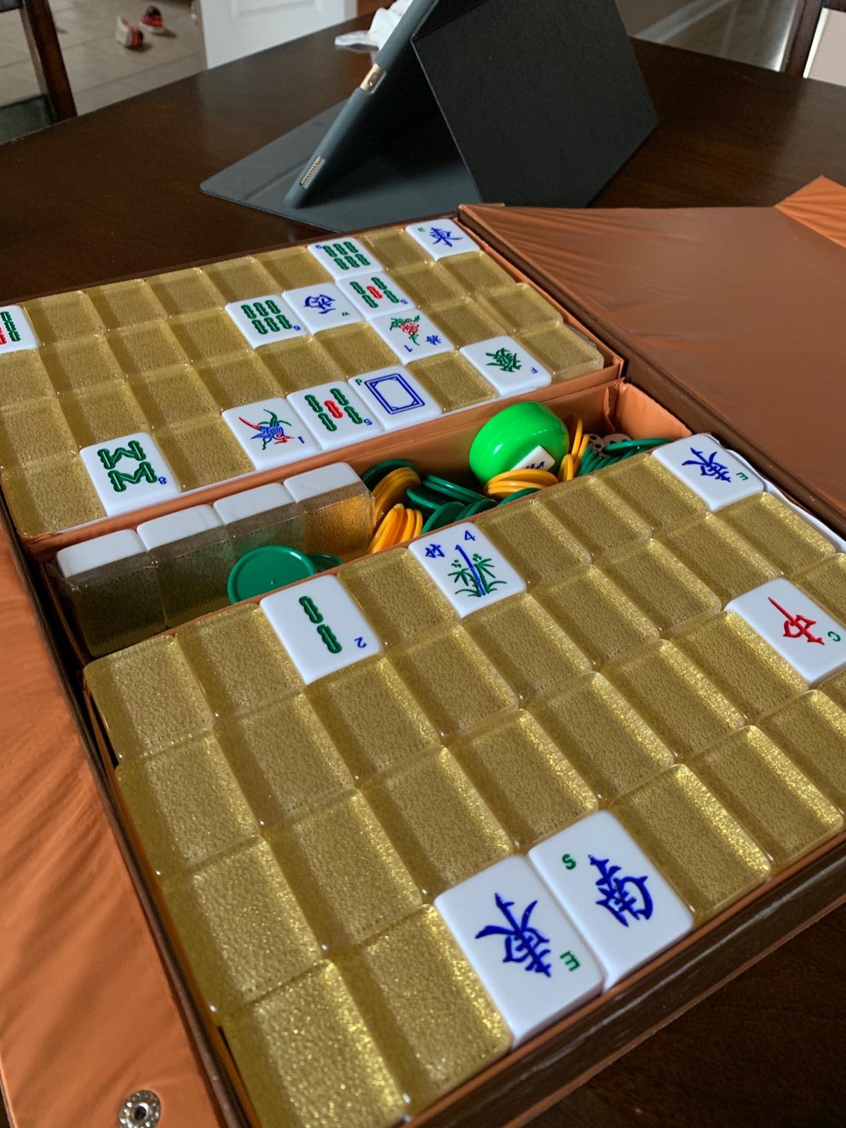 Chinese Mahjong X-Large 144 Numbered Acrylic Tiles 1.5