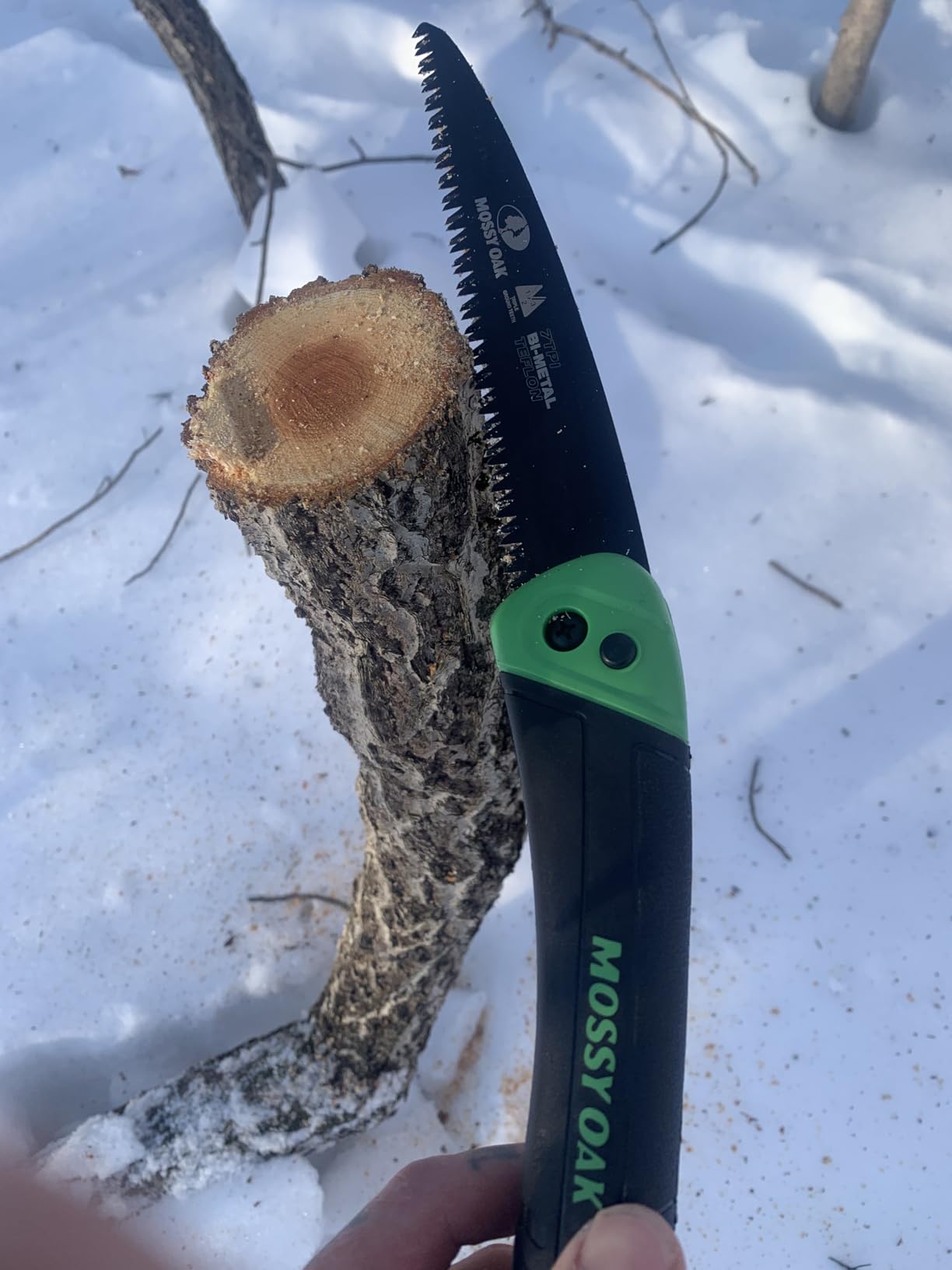 MOSSY OAK 3 in 1 Folding Saw, Pruning Hand Saw with Wood, Metal and PVC Blade, Camping Saw for Backpacking, Hunting and Bushcraft, Pouch Included customer photo 1