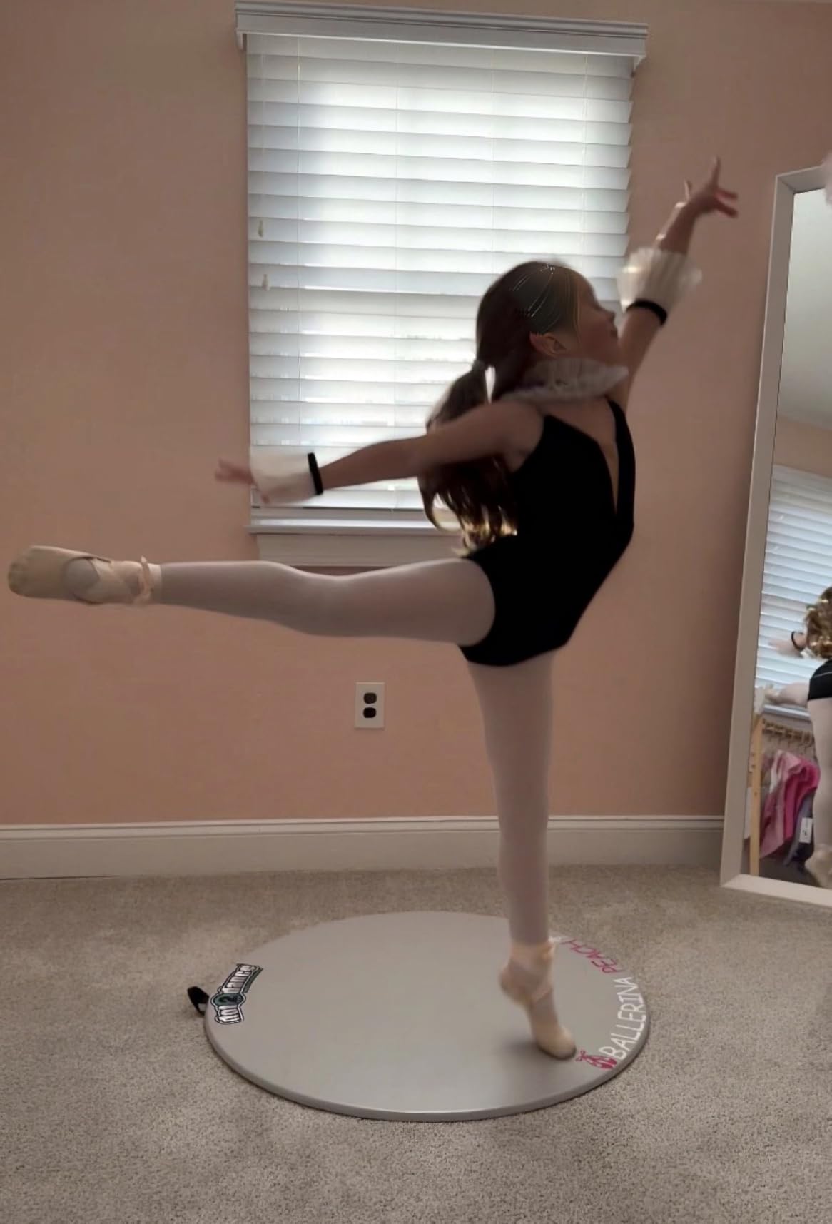 dot2dance Brand Portable Dance Floor, Marley Flooring Ballet Training Equipment, Turning Boards for Dancers & Figure Skating Practice Mat, Practice Pirouette, USA Made customer photo 1
